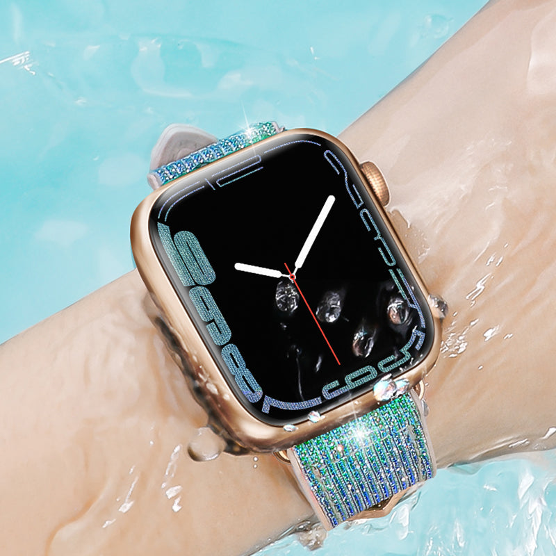 Apple Watch Band - Diamond Series Double-Section Color-Changing Silicone Strap (WA11)