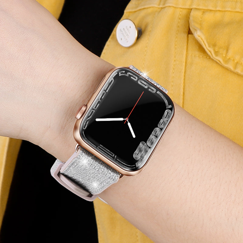 Apple Watch Band - Diamond Series Double-Section Color-Changing Silicone Strap (WA11)