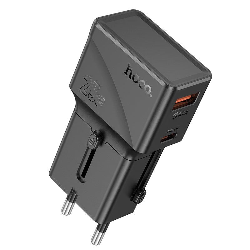 Hoco Dual Port Universal Conversion World Charger (1 x USB-C & 1 x USB-A)