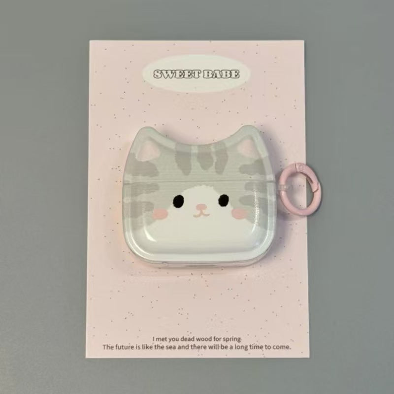 Grey Tabby Cat Shaped AirPods Case