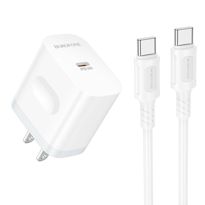 Borofone PD20W Charger Set with USB-C to USB-C Cable