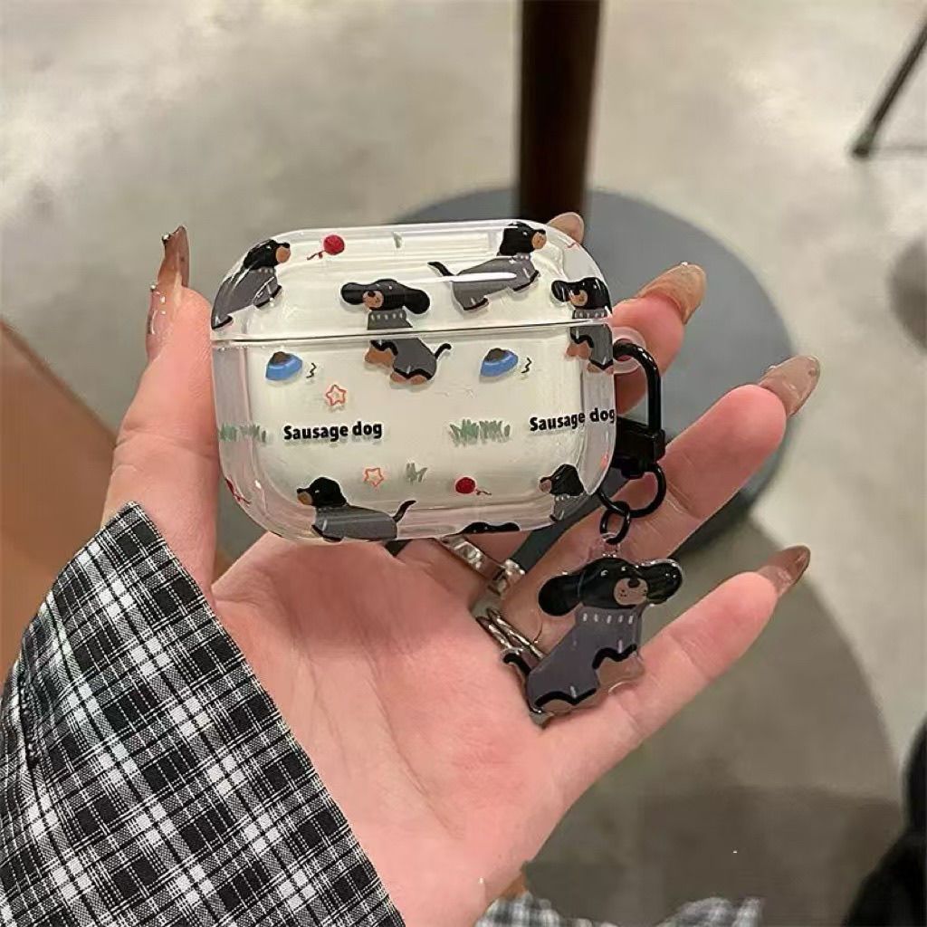 Cute Sausage Dog Print AirPods Case