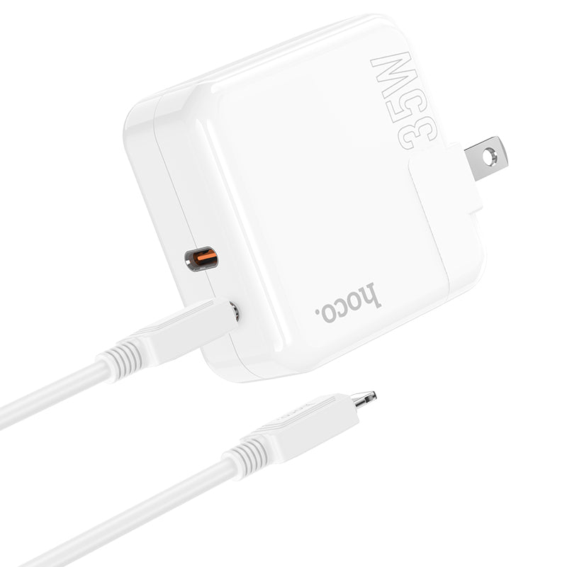 High Power 35W Dual Port USB-C PD Fast Charger with USB-C to Lightning (1 m) - SKmobile Canada