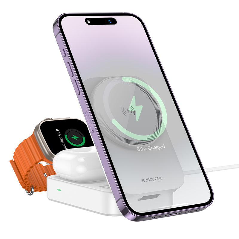 Sharp Portable 3-in-1 Folding Magnetic Wireless Fast Charger