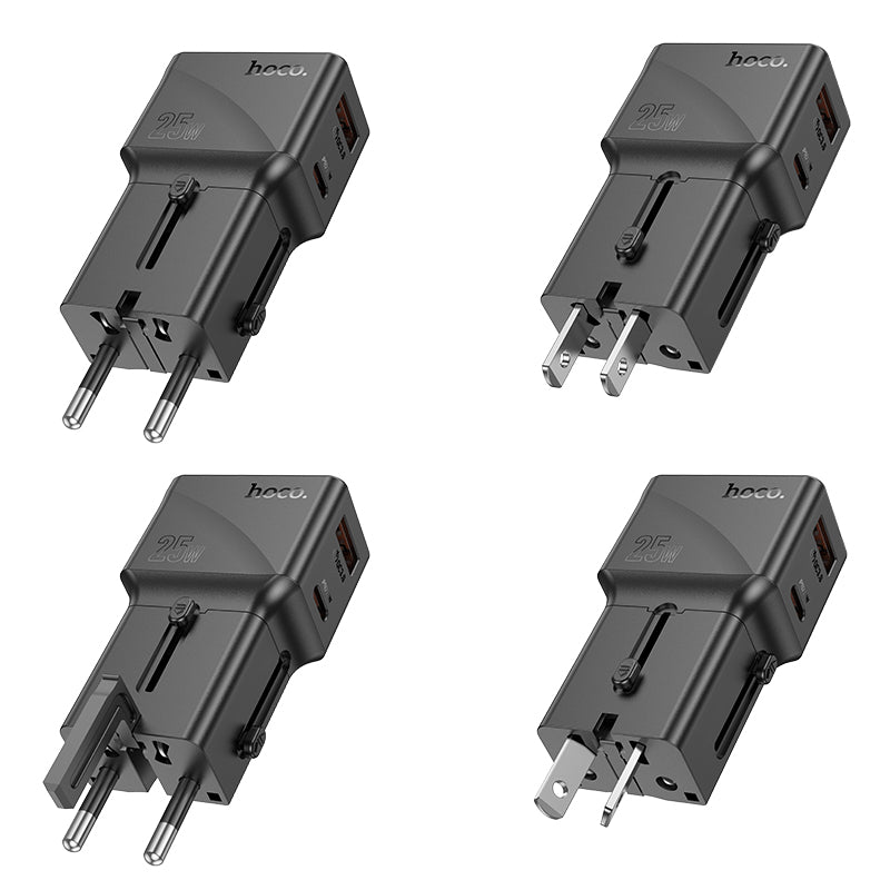 Hoco Dual Port Universal Conversion World Charger (1 x USB-C & 1 x USB-A)