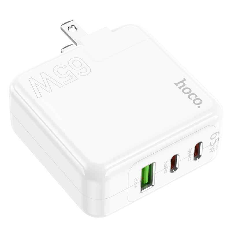 High Power GaN 65W Three Port 2x USB-C / 1x USB-A PD Fast Charger - SKmobile Canada