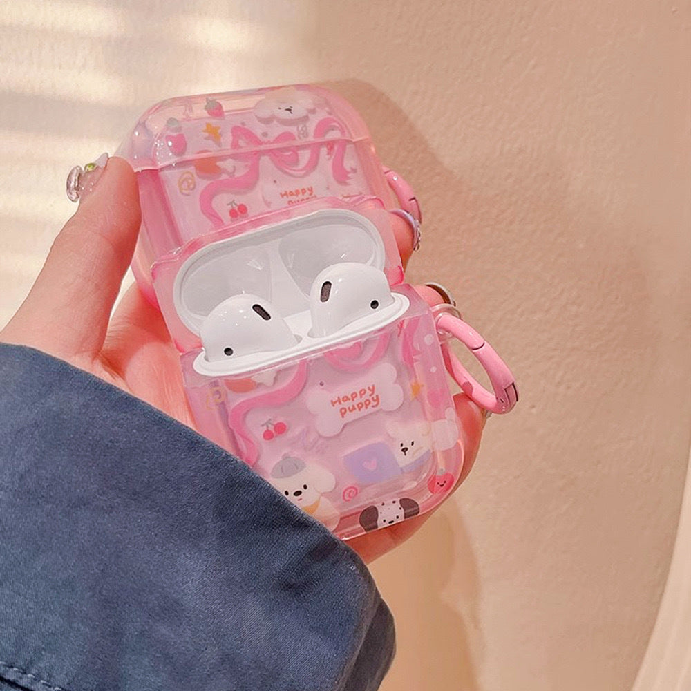 Pink Ribbon White Dog AirPods Case (Copy)