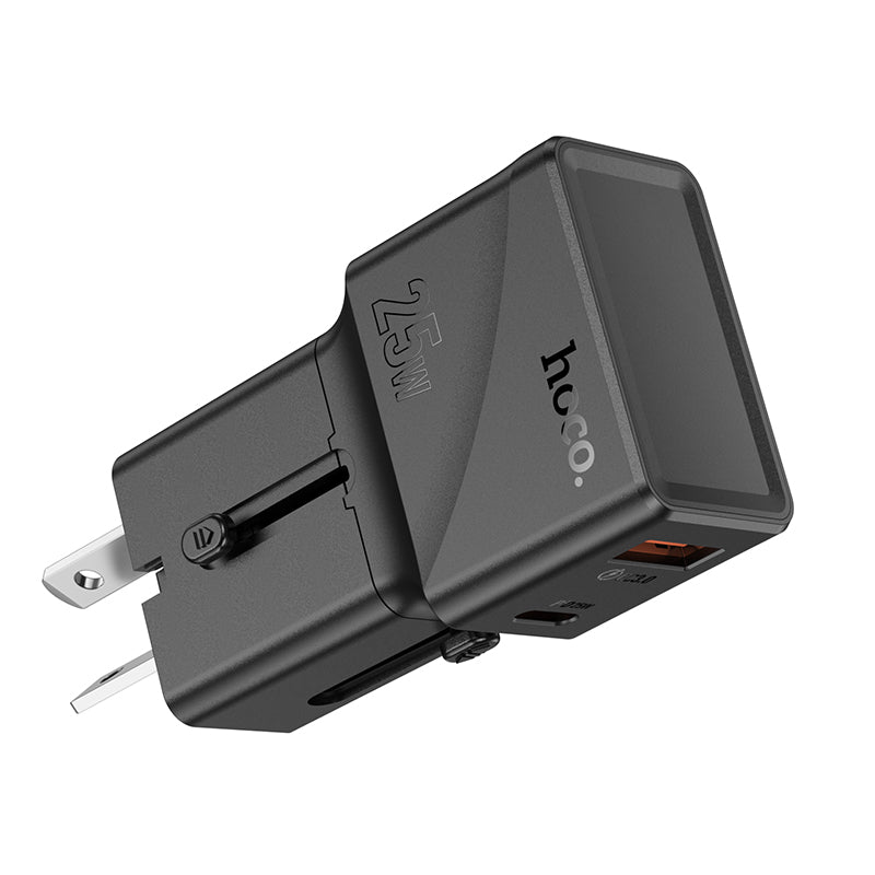 Hoco Dual Port Universal Conversion World Charger (1 x USB-C & 1 x USB-A)