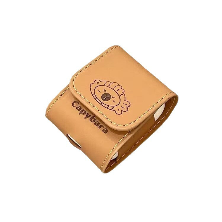 Capybara Print Faux Leather AirPods Case
