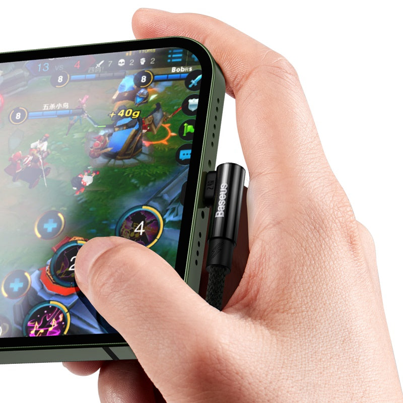 Baseus Braided L-Shaped USB to Lightning Data and Charge Cable (2m) - SKmobile Canada