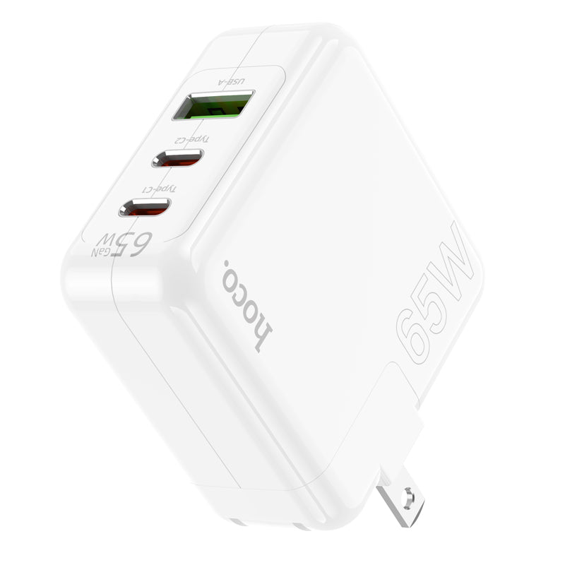 High Power GaN 65W Three Port 2x USB-C / 1x USB-A PD Fast Charger - SKmobile Canada