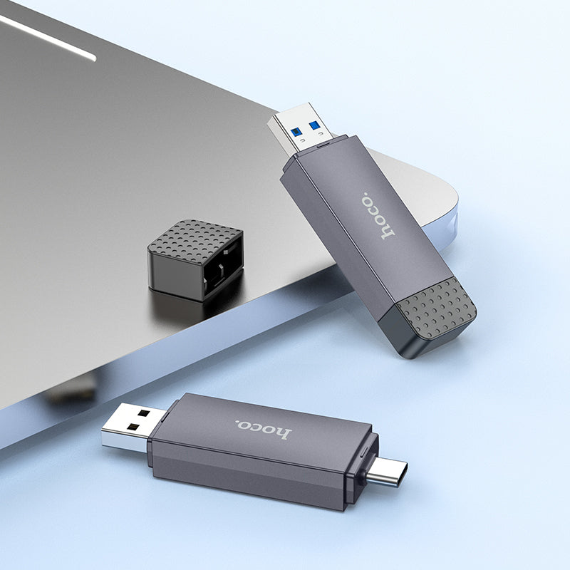 Memory Card Reader with USB-A + USB-C Connector