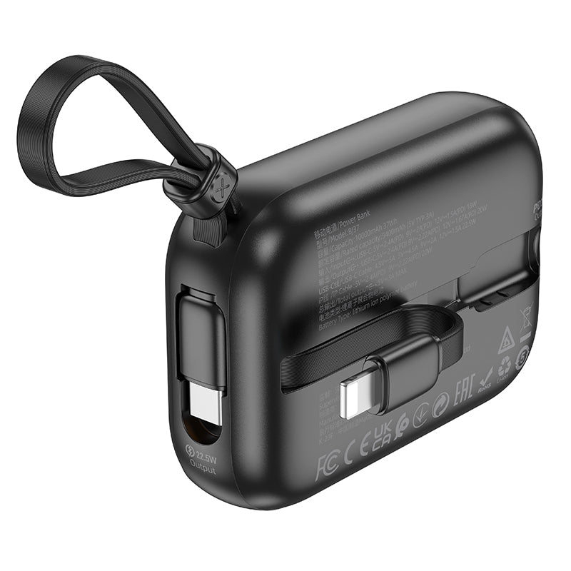 High Charge 22.5W + PD20W Fully Compatible Power Bank with Digital Display and Cable (10000 mAh)