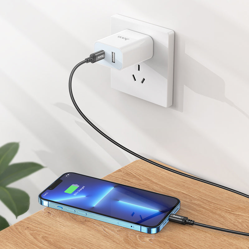 Hoco Braided USB-C to Lightning Data and Charge Cable (3m) - SKmobile Canada