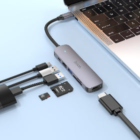 6 in 1 USB-C HUB (HDMI+USB3.0+USB2.0+SD+TF+PD)
