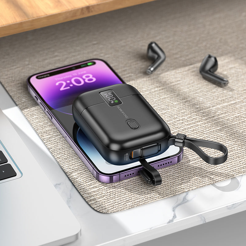 High Charge 22.5W + PD20W Fully Compatible Power Bank with Digital Display and Cable (10000 mAh)