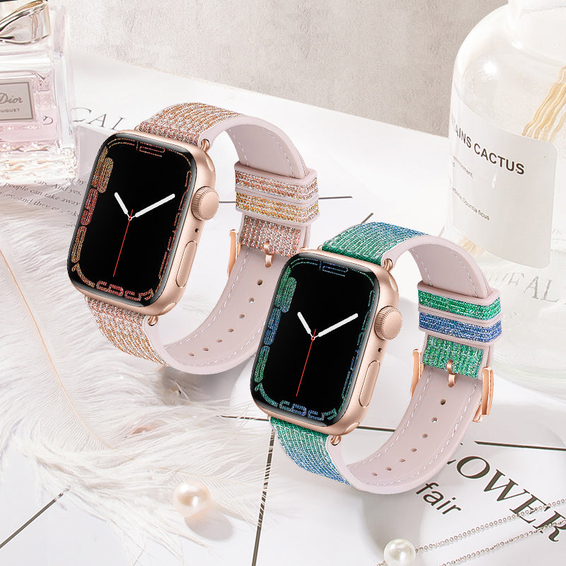 Apple Watch Band - Diamond Series Double-Section Color-Changing Silicone Strap (WA11)