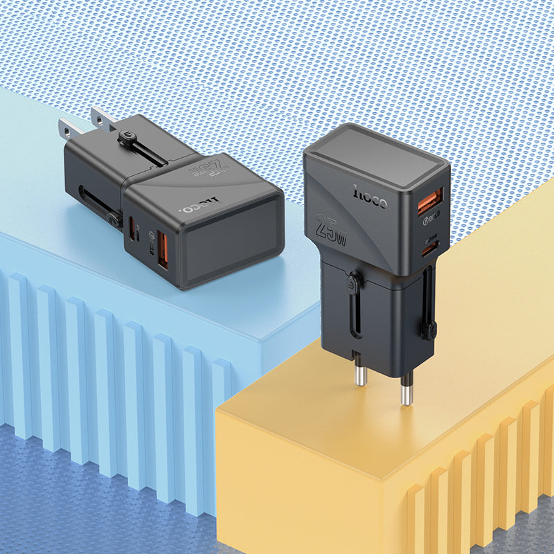 Hoco Dual Port Universal Conversion World Charger (1 x USB-C & 1 x USB-A)