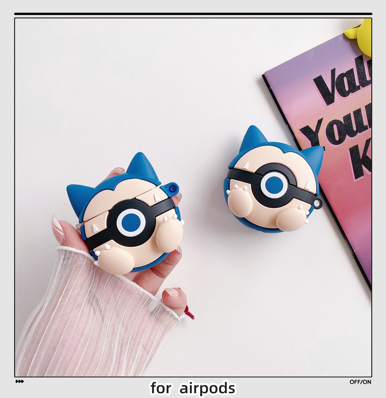 Blue Rounded Monster AirPods Case