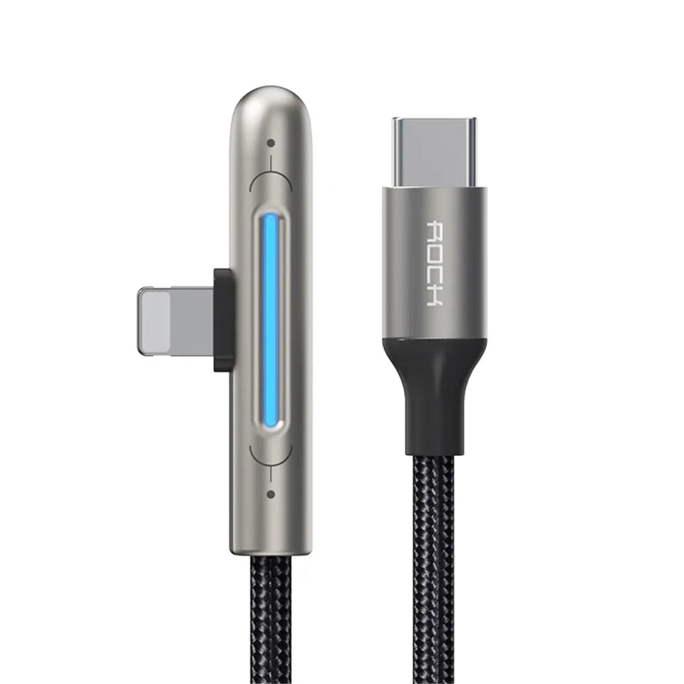 Rock Braided USB-C to Lighting Charge and Data (2m) - SKmobile Canada