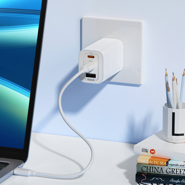 65W GaN Fast Wall Charger 3 Port Foldable USB-C Laptop Power Adapter