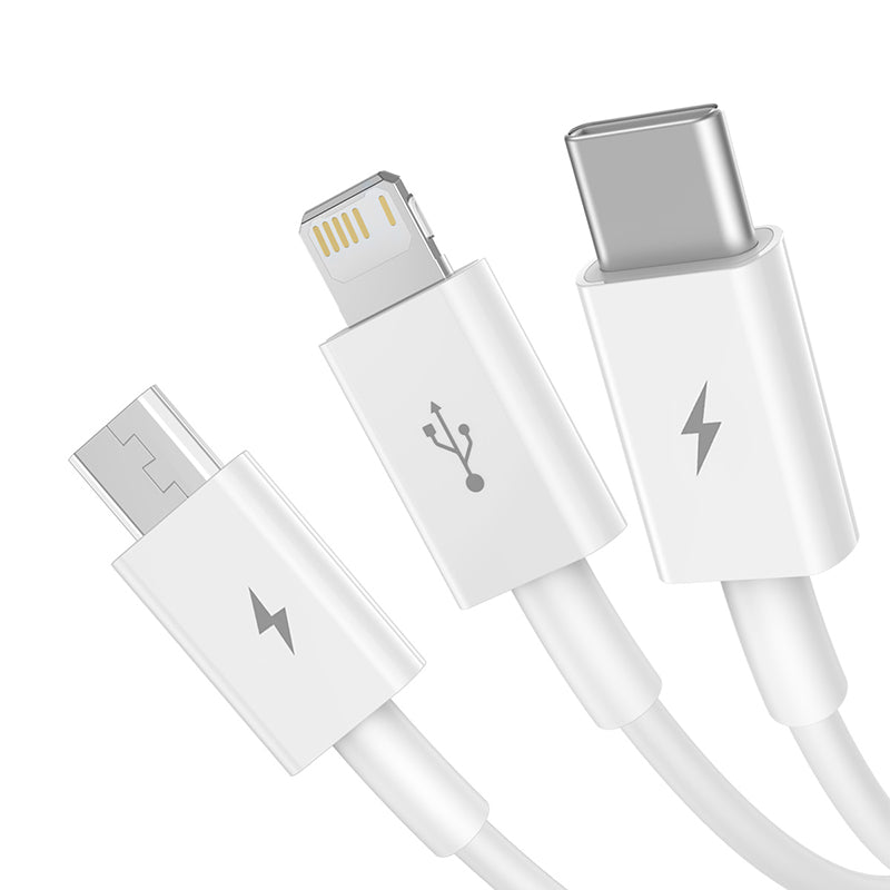 Baseus USB to USB-C + Lightning + Micro-USB Charge Cable (1.5m) - SKmobile Canada