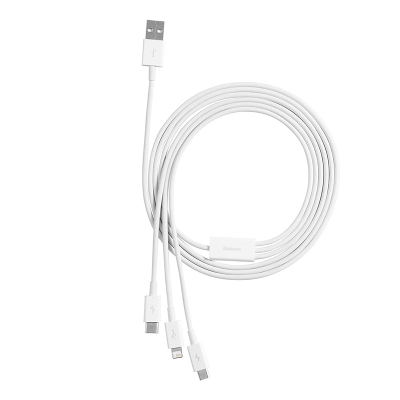 Baseus USB to USB-C + Lightning + Micro-USB Charge Cable (1.5m) - SKmobile Canada