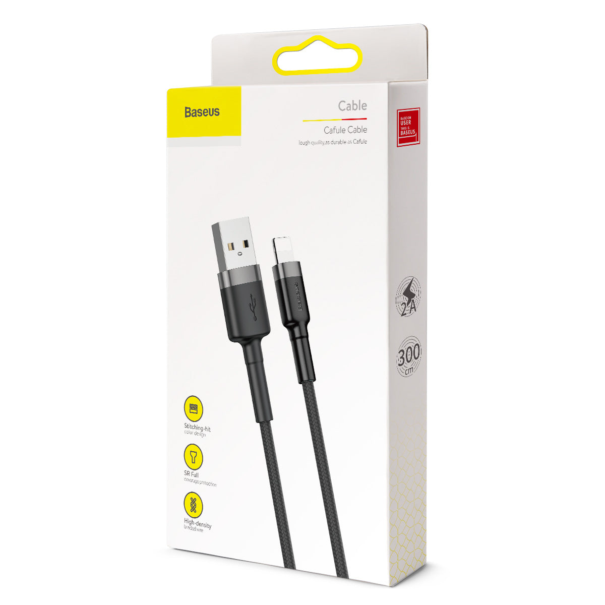 Baseus Braided USB to Lightning Data and Charge Cable (3m) - SKmobile Canada