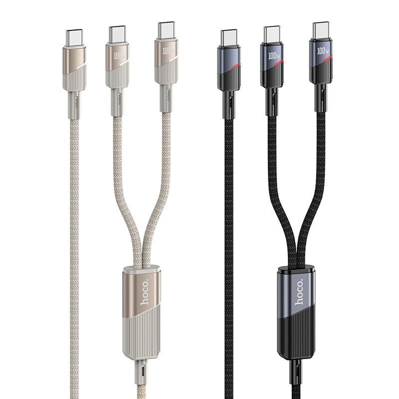 Hoco 100W Dual USB-C to USB-C Braided Fast Charging Cable (1.2m)