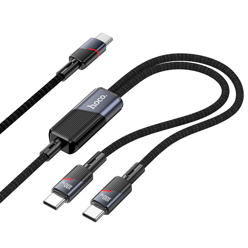 Hoco 100W Dual USB-C to USB-C Braided Fast Charging Cable (1.2m)