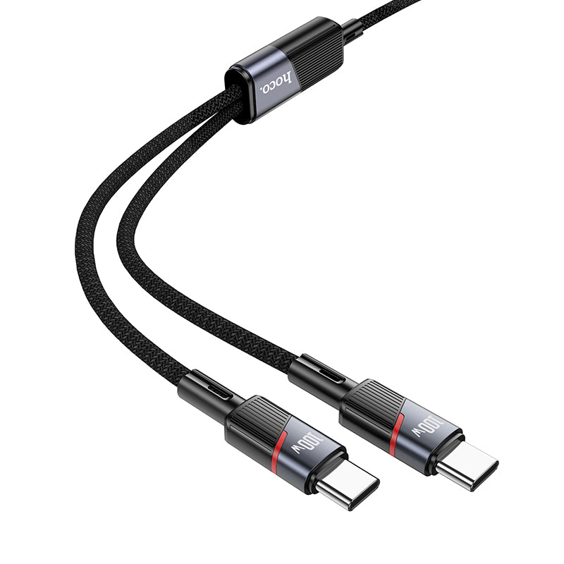 Hoco 100W Dual USB-C to USB-C Braided Fast Charging Cable (1.2m)