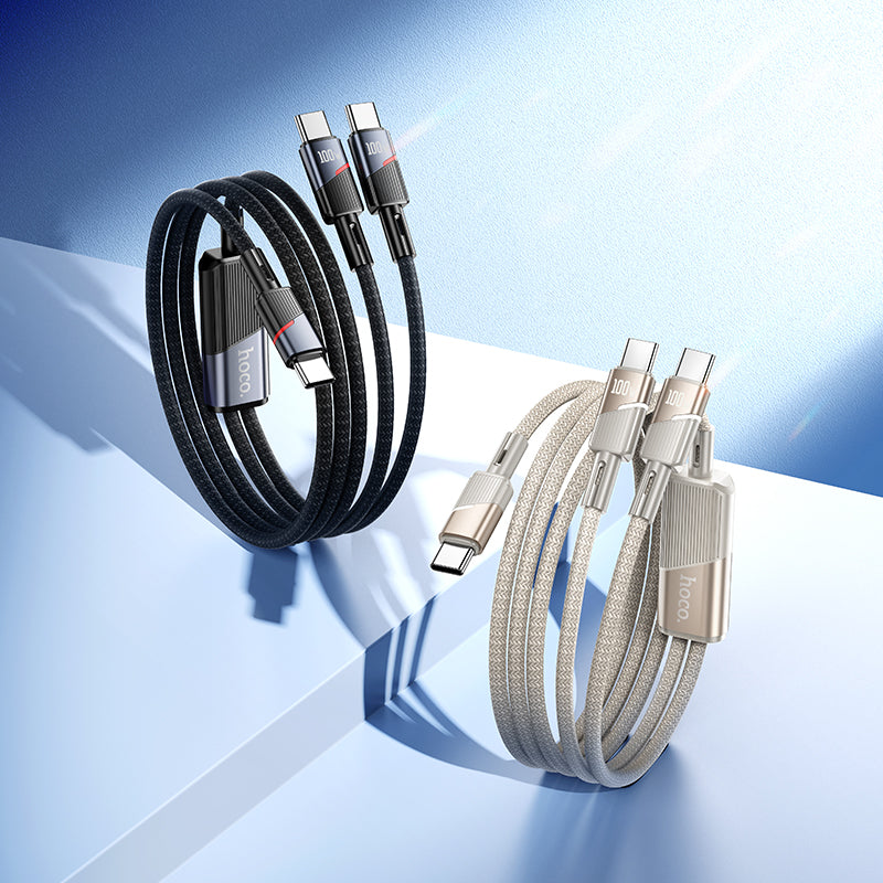 Hoco 100W Dual USB-C to USB-C Braided Fast Charging Cable (1.2m)