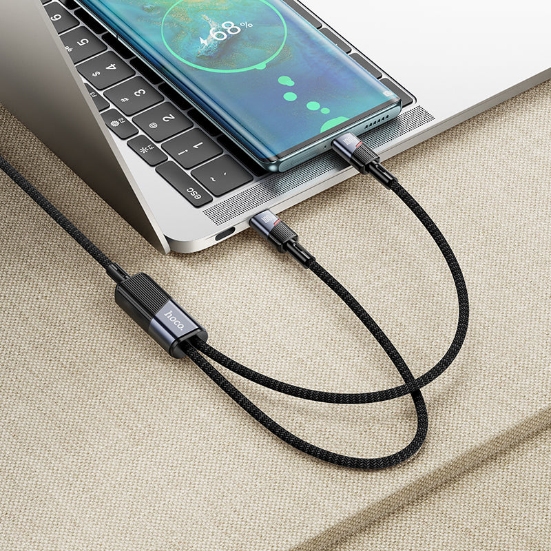 Hoco 100W Dual USB-C to USB-C Braided Fast Charging Cable (1.2m)