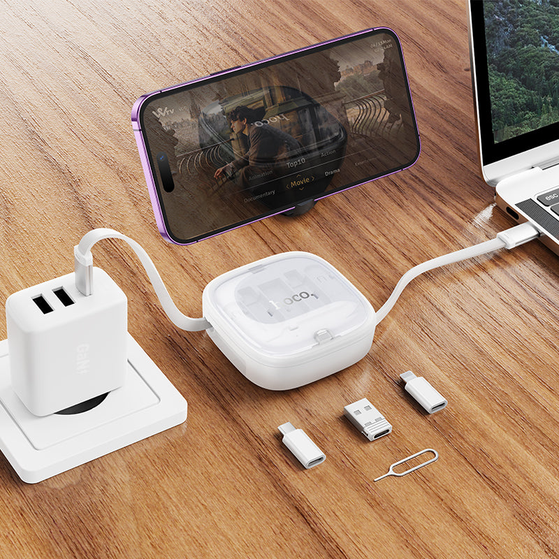 Hoco Premium Retractable Data Cable Set (1.5m)