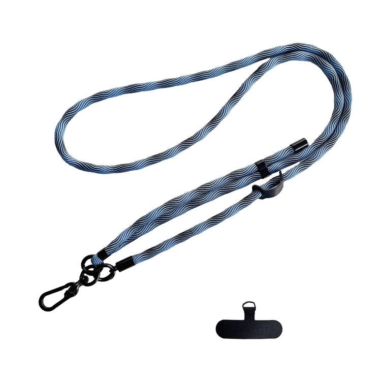 Adjustable Neck & Shoulder Strap (Blue with Black Wave)