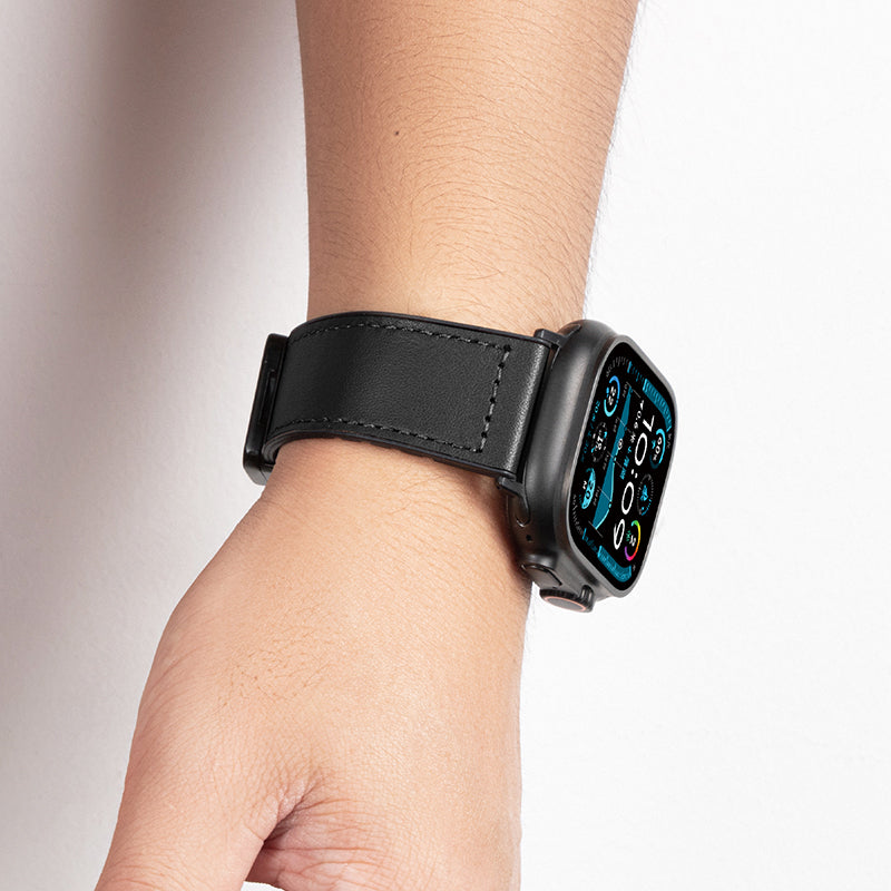 Apple Watch Band -  Basic series Two-Section Double Magnetic Buckle Silicone Leather Strap