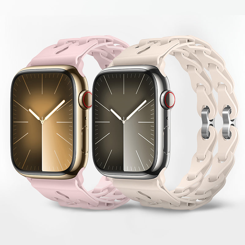 Breathable Chain-Link Silicone Bracelet Band for Apple Watch