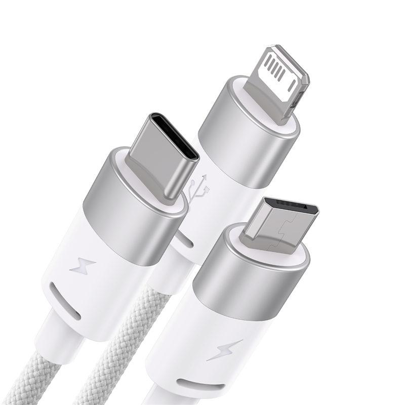 Baseus Braided USB to USB-C + Lightning + Micro-USB Charge Cable (1.2m)