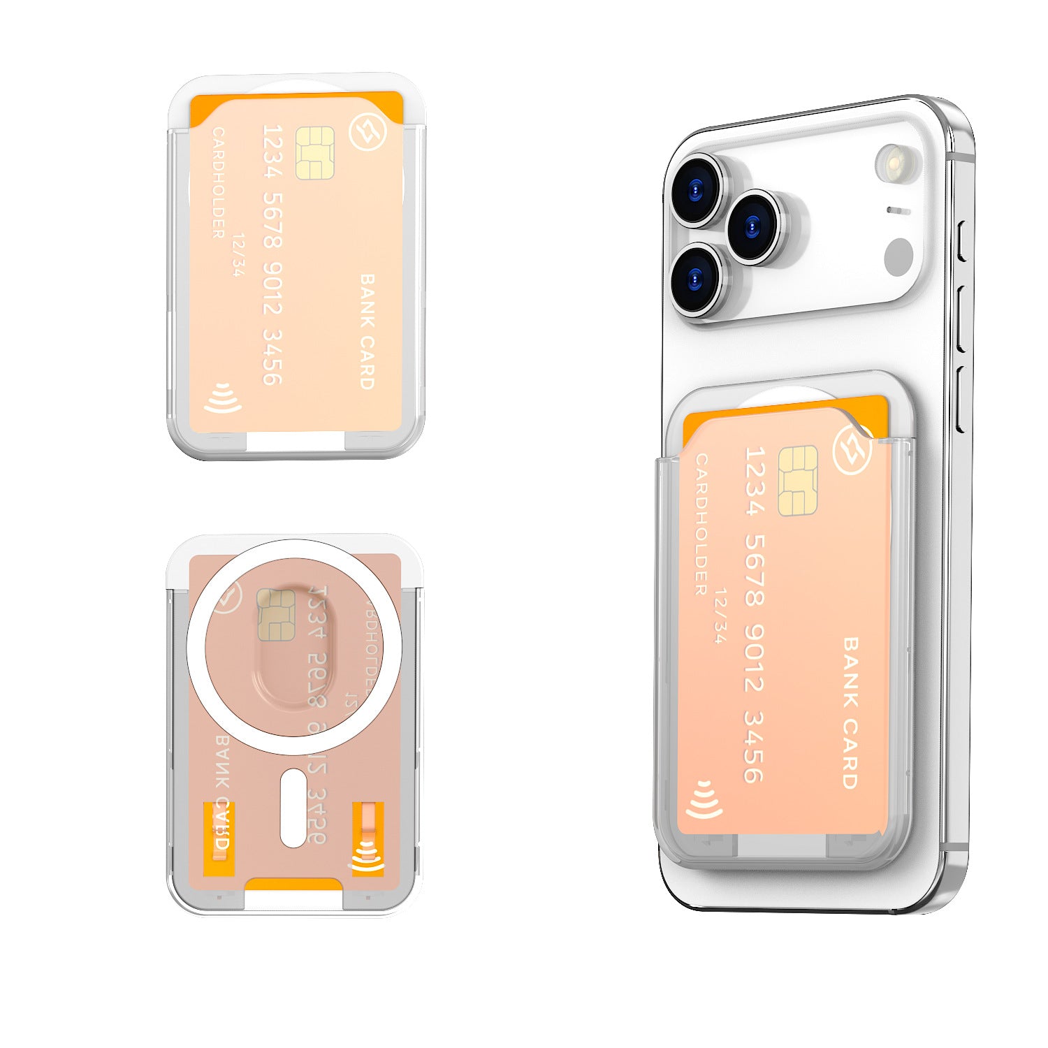 Magnetic Sliding Phone Card Holder Wallet