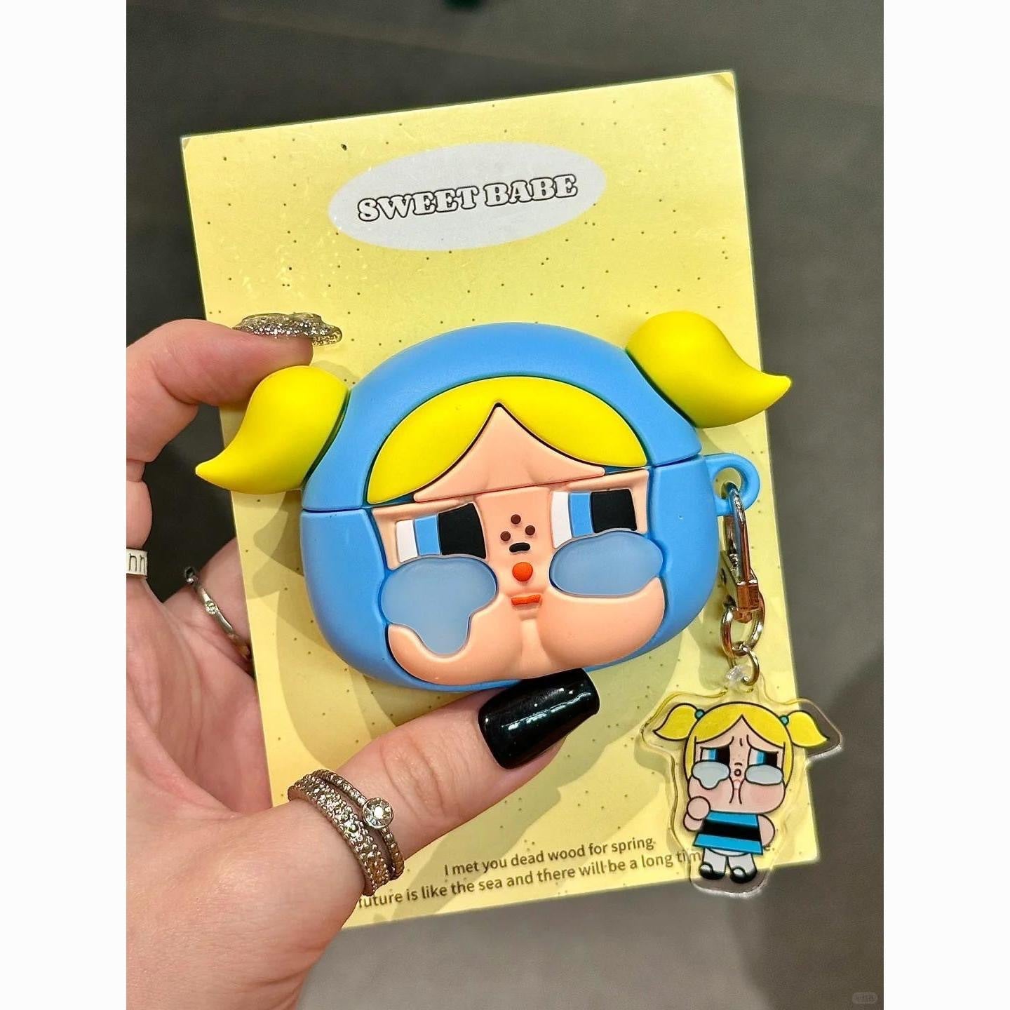 Cute Blue Girl Pigtails AirPods Case