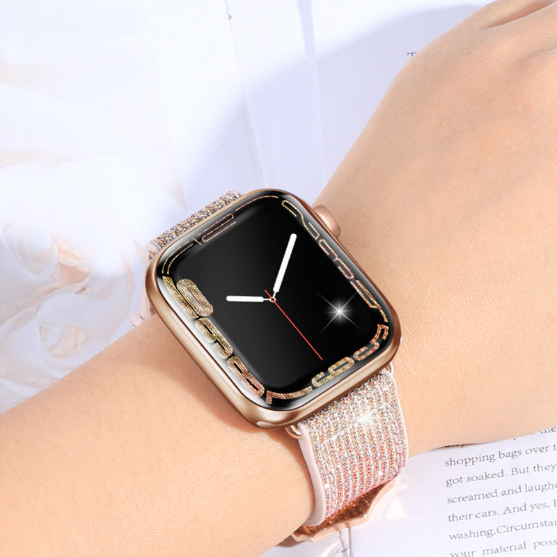 Apple Watch Band - Diamond Series Double-Section Color-Changing Silicone Strap (WA11)