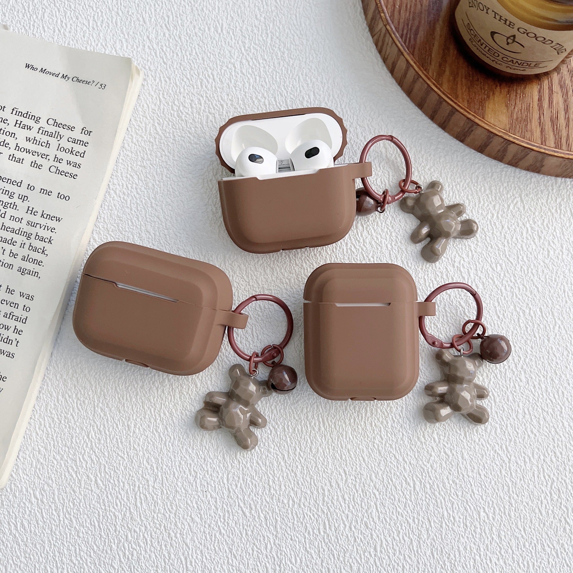 Brown Bear Sleigh Bell AirPods Case