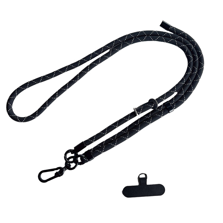 Adjustable Neck & Shoulder Strap (Black White Stripe)