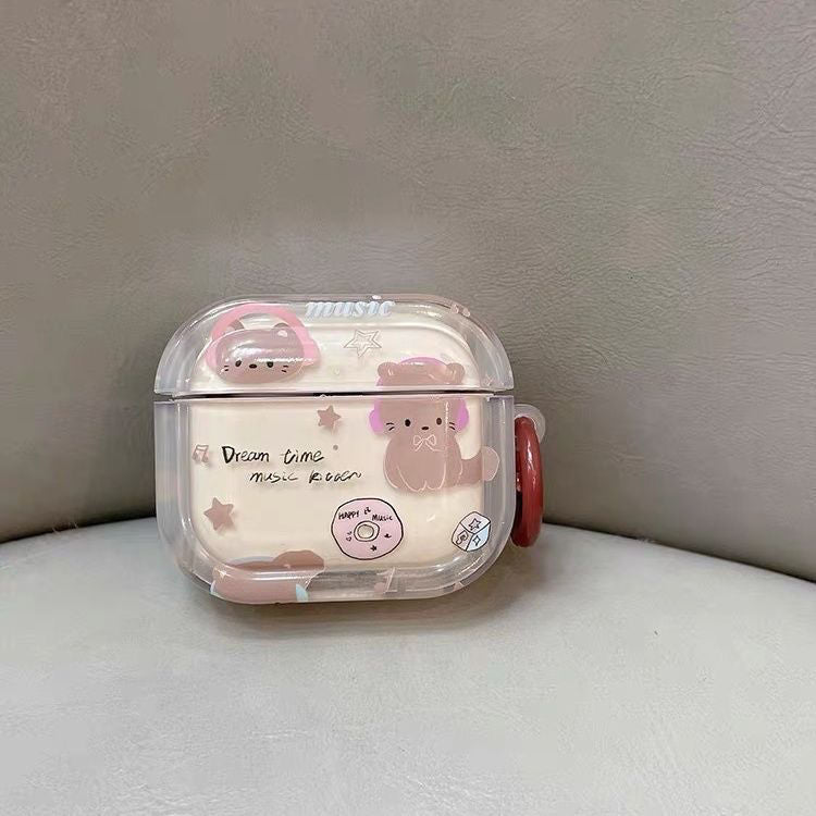 Brown Cat Headphone AirPods Case