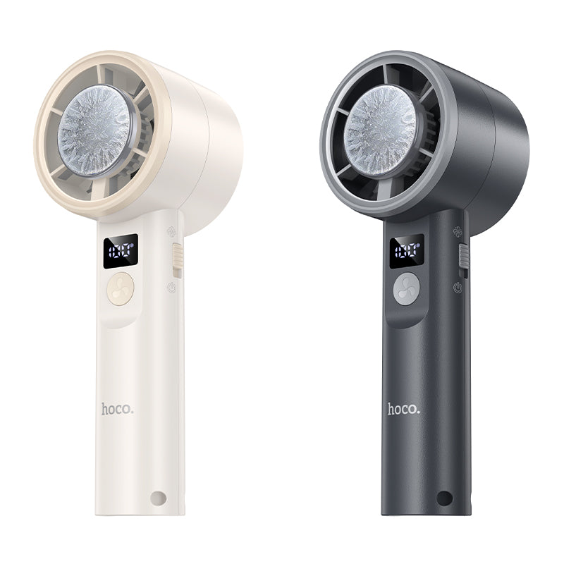Portable Handheld Cooling Fan with Ice Cooling Plate and Digital Display