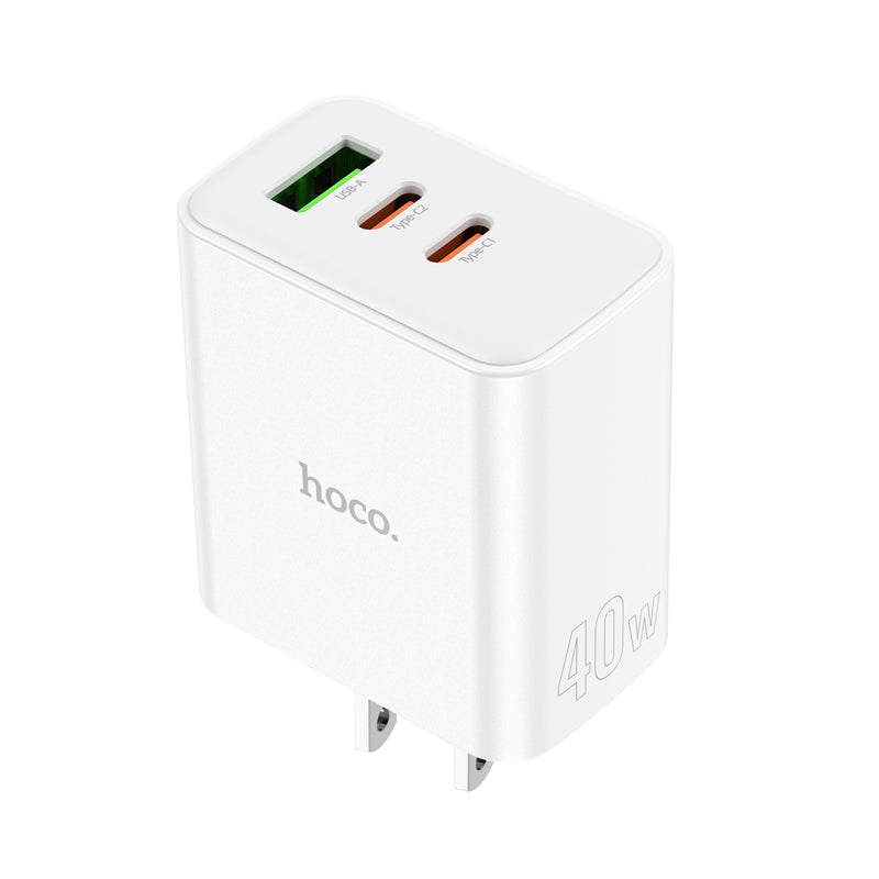 High Power 40W Three Port 2x USB-C / 1x USB-A PD Fast Charger