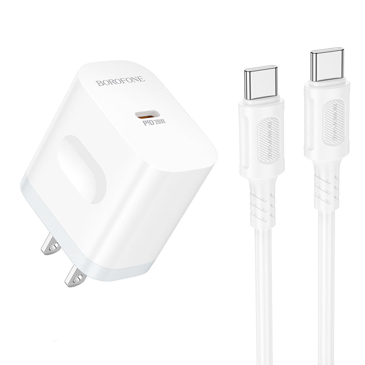 20W USB-C Fast Charger Set PD Wall Plug with 1m 60W USB-C Charging Cable