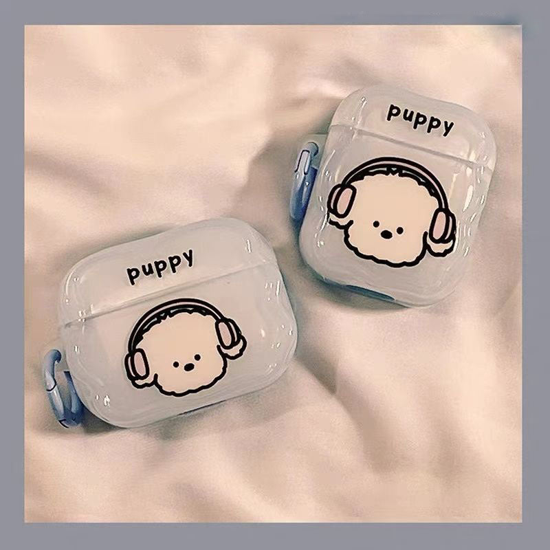White Dog Headphone AirPods Case