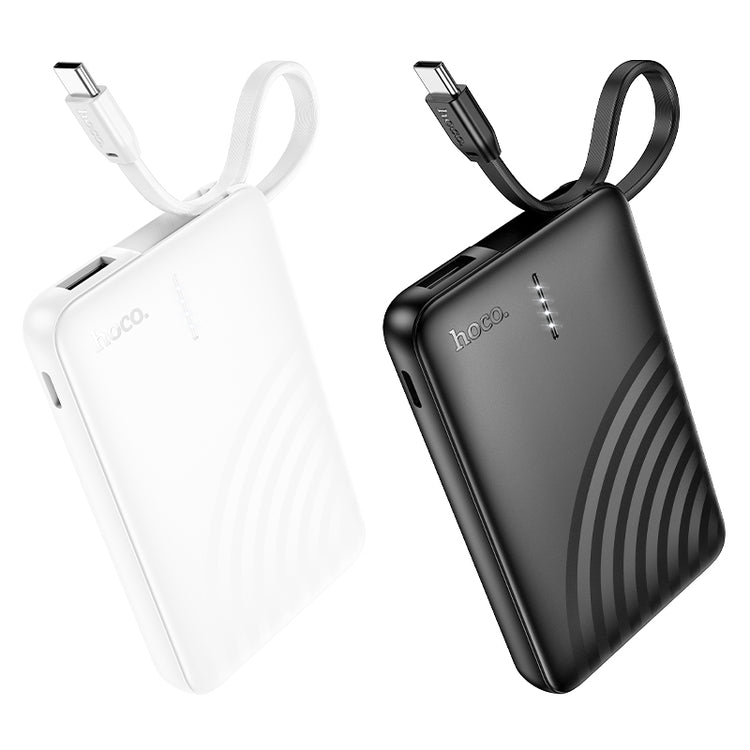 Ultra-Slim Portable Power Bank with Built-in USB-C Cable (5000mAh)