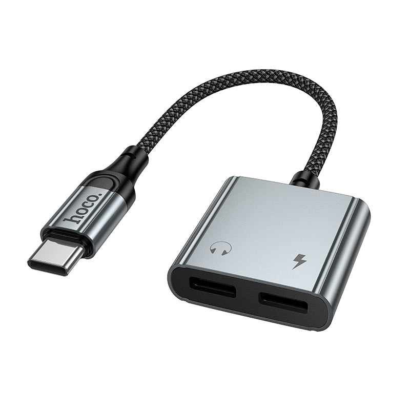 2-in-1 Type-C to Dual Type-C Audio Adapter with 10W Charging